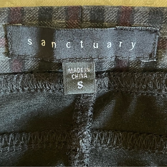 Sanctuary Red And Black Tiny Check Pull On Leggings - Picture 15 of 16